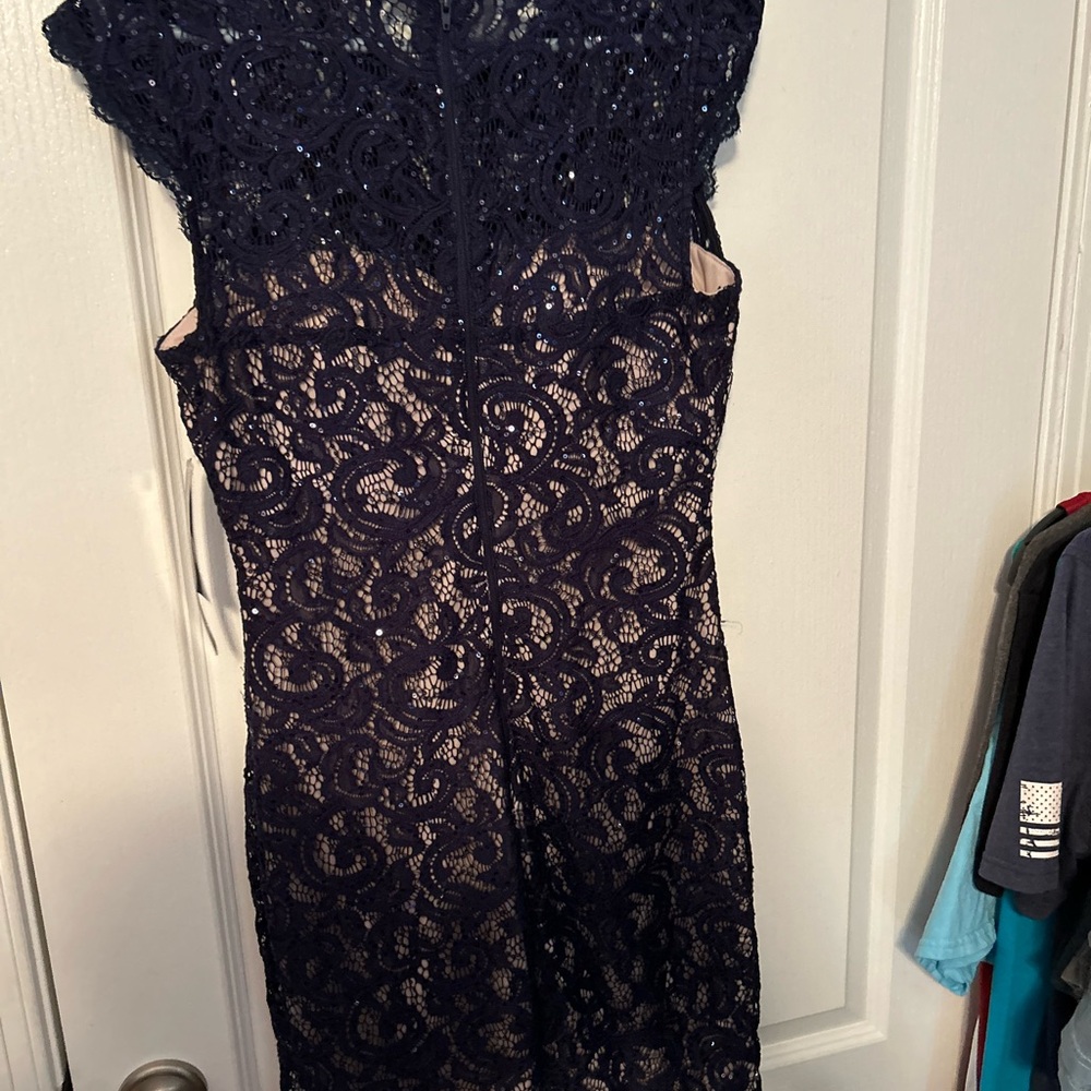 Navy Lace Sleeveless Dress